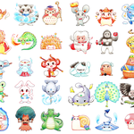2020.5～6 「ゲームキャラクター60種」個人依頼/個人作成ゲームキャラクター/1種原画8×8㎝/ココナラ経由