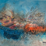 Der Kuss 50 x 60 x 2 cm (Mixed-Media Kunst) 