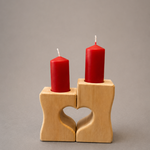 Kerzenständer ; € 30 ; 11cm + 13cm;  INFO: Holz ist ein Naturprodukt, daher können Abweichungen vorkommen.