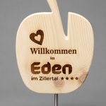 Apfel mit Hotellogo