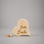 "Bester Bruder" Herz ; € 20 ; 12cm; INFO: Holz ist ein Naturprodukt, daher können Abweichungen vorkommen.