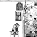 Illu aus "Der Büchergarten - Ein blühendes Geheimnnis", siehe Kinderbücher