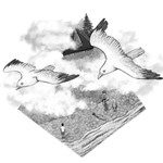 Illustration aus "Jonas und Fricka, Ebbe und Flut", Karibu, siehe Kinderbücher