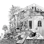 Illu aus "Der Büchergarten - Ein blühendes Geheimnnis", siehe Kinderbücher