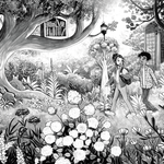 Illu aus "Der Büchergarten - Ein blühendes Geheimnnis", siehe Kinderbücher