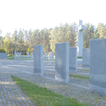 die Schriftstelen mit den Namen der Toten in Riga Beberbeki