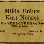 Verlobungsanzeige 1925