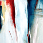 332 Hommage an Kaminski 3, Acryl auf Leinwand, Elsa von Blanc, 100 x 50 cm