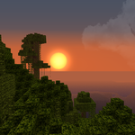 Sonnenuntergang auf der neuen Inselwelt