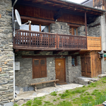Façade en bois du chalet 8 personnes en location aux Arcs 1600 en Savoie