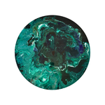 Mineral cut, Malachite, 2024, mixed media on wood, resin, diam. 45,5 cm