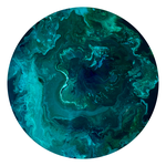 Mineral cut, Malachite II, mixed media on wood, resin, diam. 60 cm