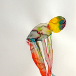 Birth, Aquarellfarbe auf Papier, 24 x 32 cm, Susanne Renner-Schulz, 2022