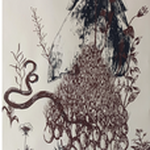 Estelle LACOMBE, "Déesse Mère", Sérigraphie deux couleurs, 50 cm x 70 cm,130€ DISPONIBLE A L'EMPRUNT
