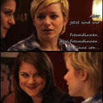 Ep148 - E: We've been (girl)friends for a longer time now. But now we are ... girlfriends. I mean, girlfriend ... in the meaning of ... J: They know what you mean.