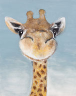 Giraffe Porträt Leinwand Kunstdruck Malerei Kunst Tierart