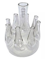 Holländische Tulpenvase mit 8 Tüllen mundgeblasen 1. Hälfte 19. Jhd. H. 19 cm, € 460,00