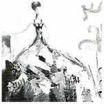 peinture toile décoration acrylique femme personnage noir et blanc