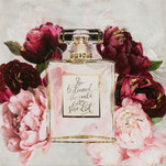 impression toile tableau felru parfum rose bordeau idee cadeau anniversaire noel paques fete des mere grand mere promo solde decoartion moderne tendance chambre salle de bain 