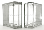 Seves Glassblock Kurvenendstein Clear 1919/8 Double End Clearview Abschlussstein Glasbausteine Glasstein Abschlussstein Glaswand Solaris Vollsicht Smooth