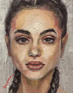ノリコミシマの描く人物画、油絵、norico mishima’s portrait oil painting.