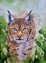 Les yeux dans les yeux, aquarelle 21x33cm, 2025