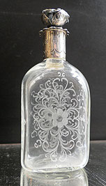 Glasflakon mit 800er Silber Montierung Italien Salvo Gianni Venedig Höhe 13,3cm, € 125,00