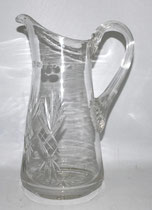 Kristallglas Kanne Saftkanne handgeschliffen Lupen- & Palmettenschliff H. 29 cm, € 85,00