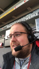 Thomas Stüber als Sportkommentator beim 1.FSV Mainz 05 für Radio RPR1.