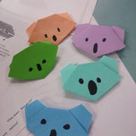 小学生が折り紙で作ったコアラ