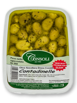 Olive Verdi Schiacciate e condite