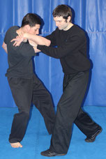 Shui Tao Internal Martial Arts instructor applying an arm lock on his student