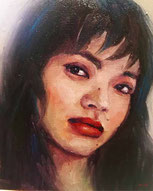 ノリコミシマの描く人物画、油絵、norico mishima’s portrait oil painting.