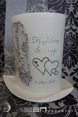Hochzeitskerze mit Birke