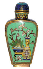 Chinesische Schnupftabakflache Snuff Bottle 19. Jhd. Cloisonné Technik H. 6,7cm, € 365,00