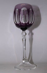 WMF "Cristal Kabinet" Weinglas Römer, Violetter Überfang H21 Ø7,6 cm Handschliff,€ 45,00