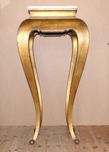 Art Deco Objekt u. Blumen Säule goldfarben geschwungen, Marmorplatte H. 106,0 cm, € 550,00