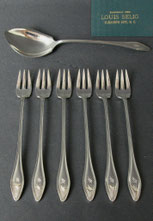 6 x Austergabeln,Vorlagelöffel,Towle Silversmiths, American Sterling, 120,0 g.