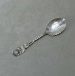 Großer Sahnelöffel, Blattforn,800er Silber, C. Widmann,Hildesheimer Rose, 39,0 g 