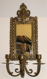 Wandapplike Messing Blaker Kerzenleuchter Historismus Bacchus 3-Flammig H.52 cm, € 160,00