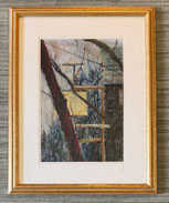 "Detail of a City Street" Pastel on Paper by C. B. Colman