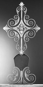 Schmiedeeisen Grabkreuz 140x65cm