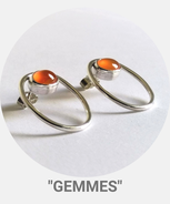 Collection Gemmes - Boucles d'oreilles argent et cornaline