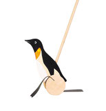 Schiebtier Pinguin mit Watschelschlappen Holz GOKI