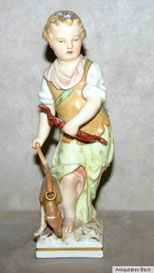 Porzellanfigur Mädchen mit Hund und Bogen , KPM Berlin, € 425,00 