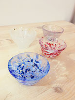 HANDMADE GLASS SAKE CUP: SAKURA & WATER