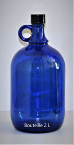 bouteille bleue, bouteille bleue cobalt, eau solarisé, fleur de vie, eau dynamisées