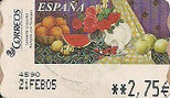 ETIQUETAS ATMS/TÉRMICOS - ESPAÑA - 2.003 - SAMMER GALLERY - BODEGÓN NARANJAS (MODELO T 89) (97) (ETIQUETA *USADA) 1,25€.