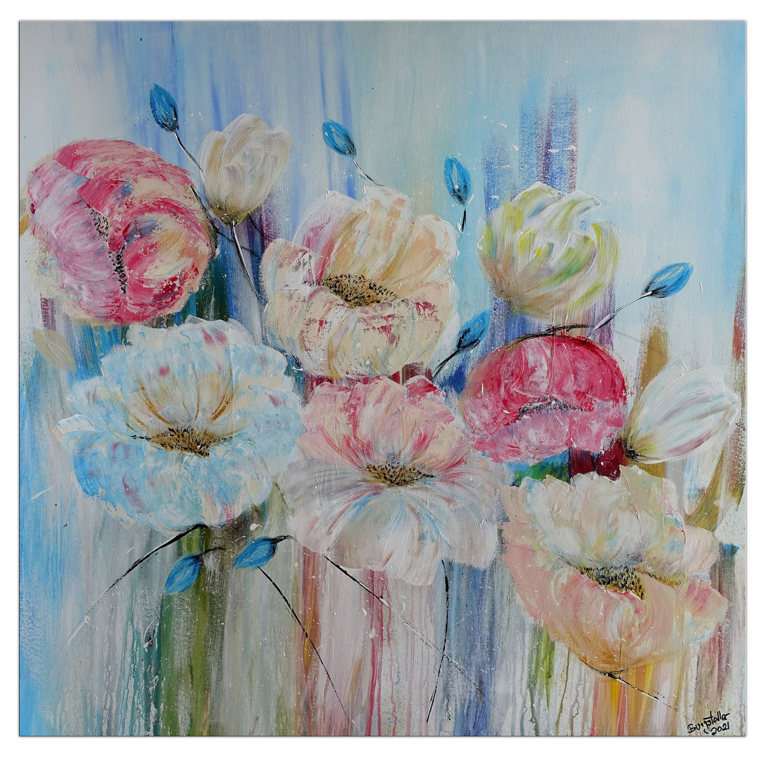 Entdecke die Schönheit von Blumenbildern in Acryl auf Leinwand