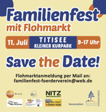 Werbeflyer für das Familienfest der RSTN im Juli 2026